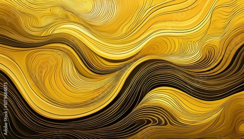  abstract pattern of swirling lines in varying shades of Arylide yellow creating a sense of depth. The different shades of Arylide yellow blend seamlessly, abstract colorful wallpaper FHD. 4k. photo