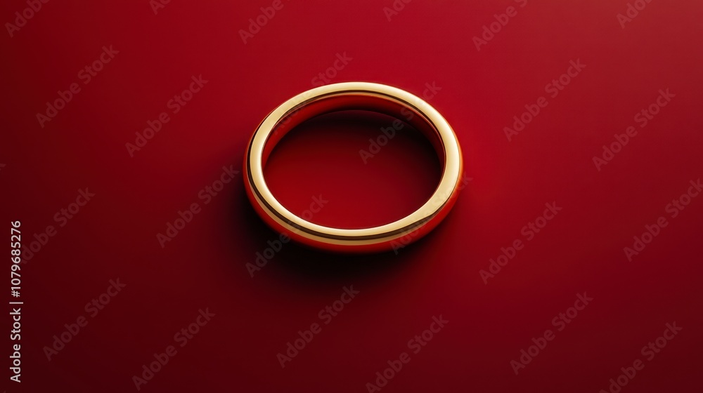Golden Ring on a Red Background Golden Ring on a Red Background