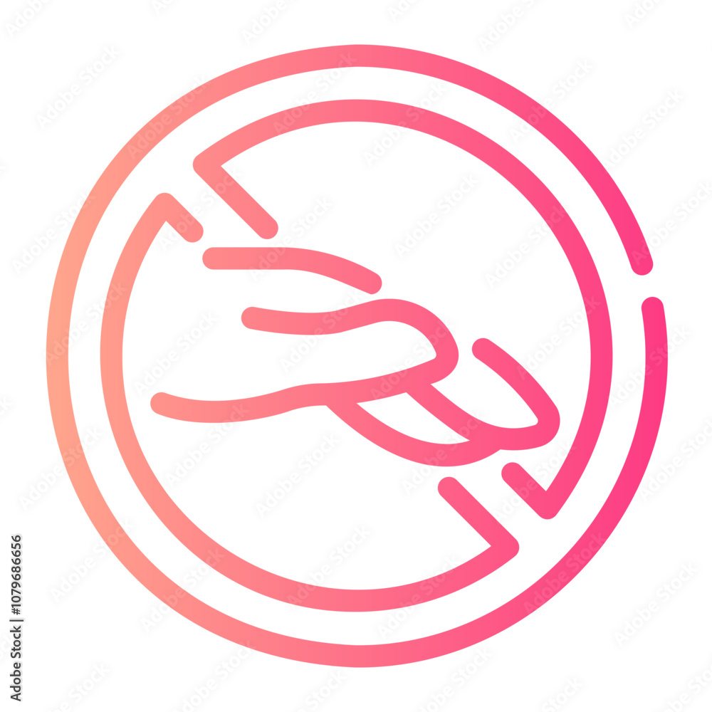 dont touch Line Gradient Icon