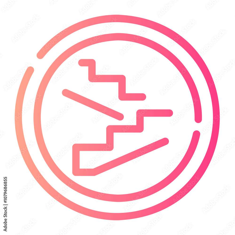 stairs Line Gradient Icon