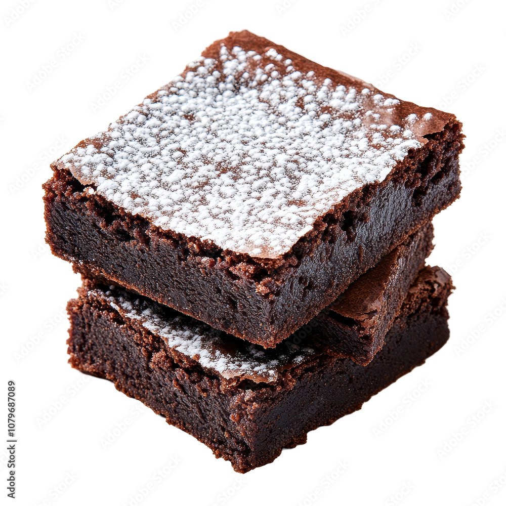 Delicious chocolate brownies stacked neatly. transparent background Delicious chocolate brownies stacked neatly. transparent background