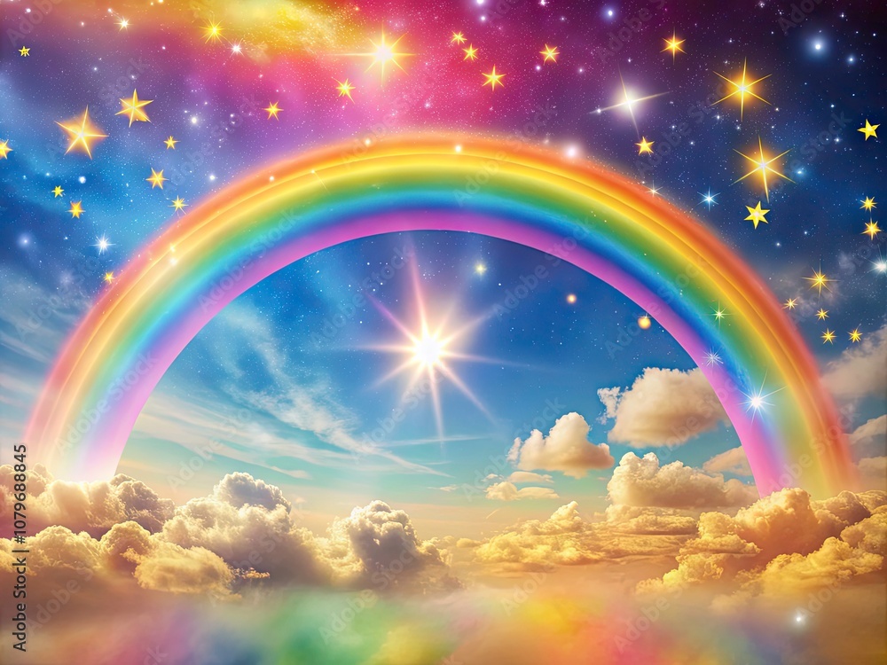Vibrant Rainbow with Starry Sky Background for Macro Photography - Colorful, Dreamy, and Whimsical Imagery Vibrant Rainbow with Starry Sky Background for Macro Photography - Colorful, Dreamy, and Whimsical Imagery