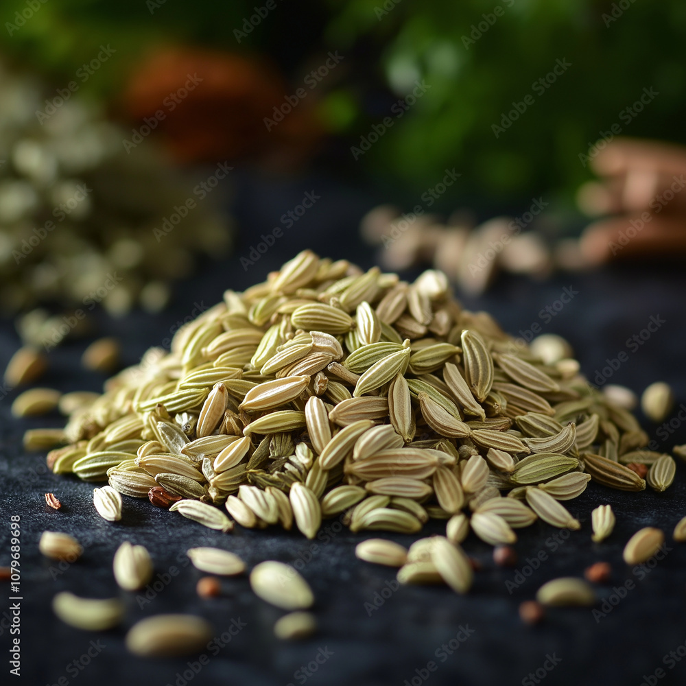 Obraz premium Fennel Seeds on Stone