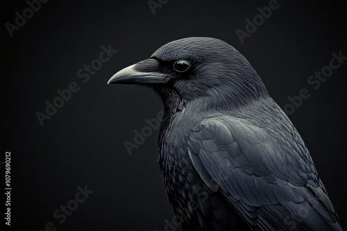 Black Crow Portrait Dark Background Bird Wildlife