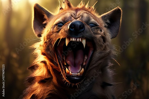 hyena laughing maniacally photo