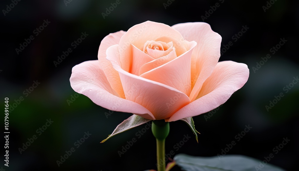 A stunning pink rose in full bloom, symbolizing love and beauty, surrounded by dark green foliage.