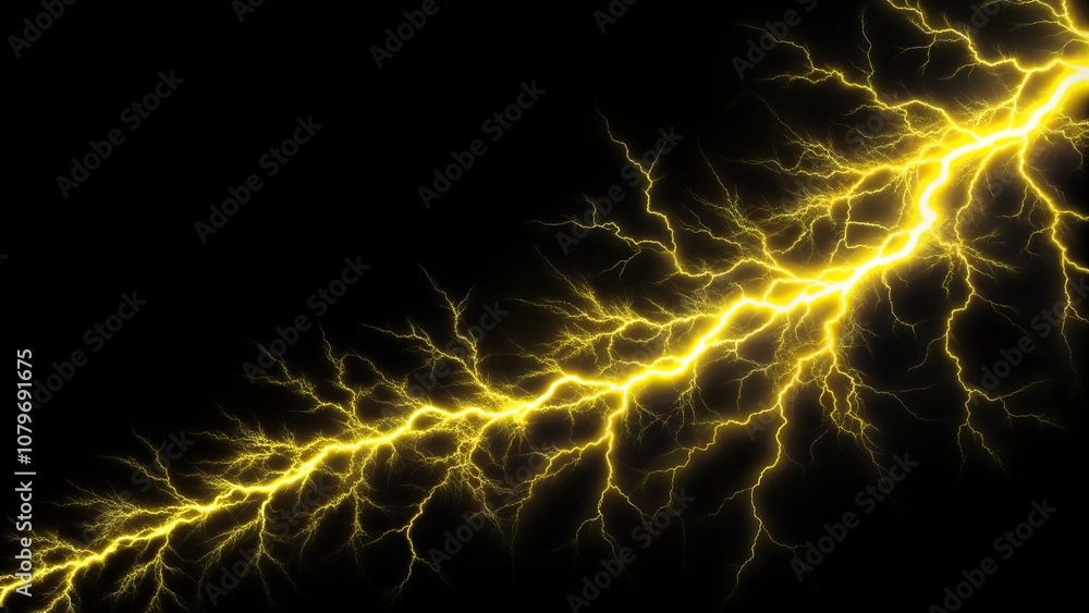 Black background with yellow lightning pattern, asymmetrical Black background with yellow lightning pattern, asymmetrical