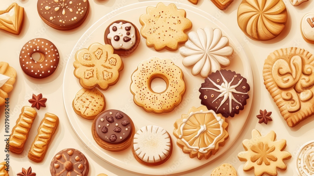 Assorted Holiday Cookies Arranged on a Plate Assorted Holiday Cookies Arranged on a Plate