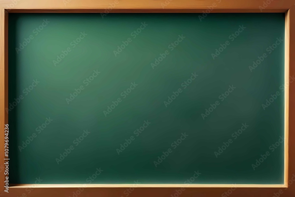 Professional shot of green chalkboard with chalk dust and wooden frame Professional shot of green chalkboard with chalk dust and wooden frame