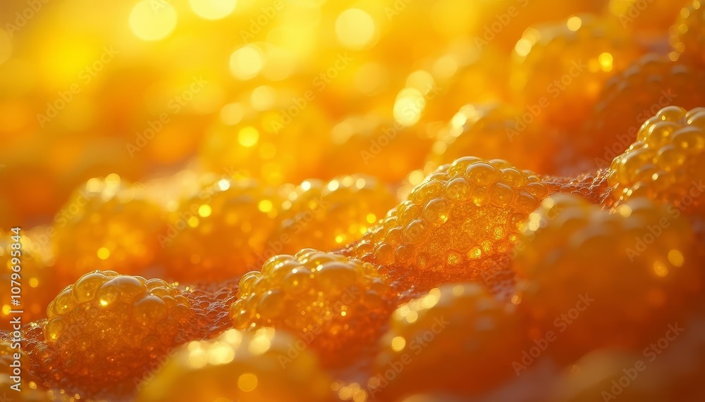 Close-up of vibrant golden honey droplets, capturing natural sweetness and warmth. Close-up of vibrant golden honey droplets, capturing natural sweetness and warmth.