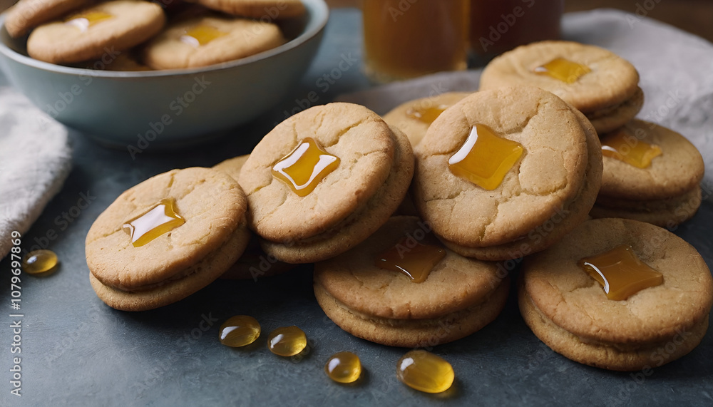 stack of honey cookies stack of honey cookies