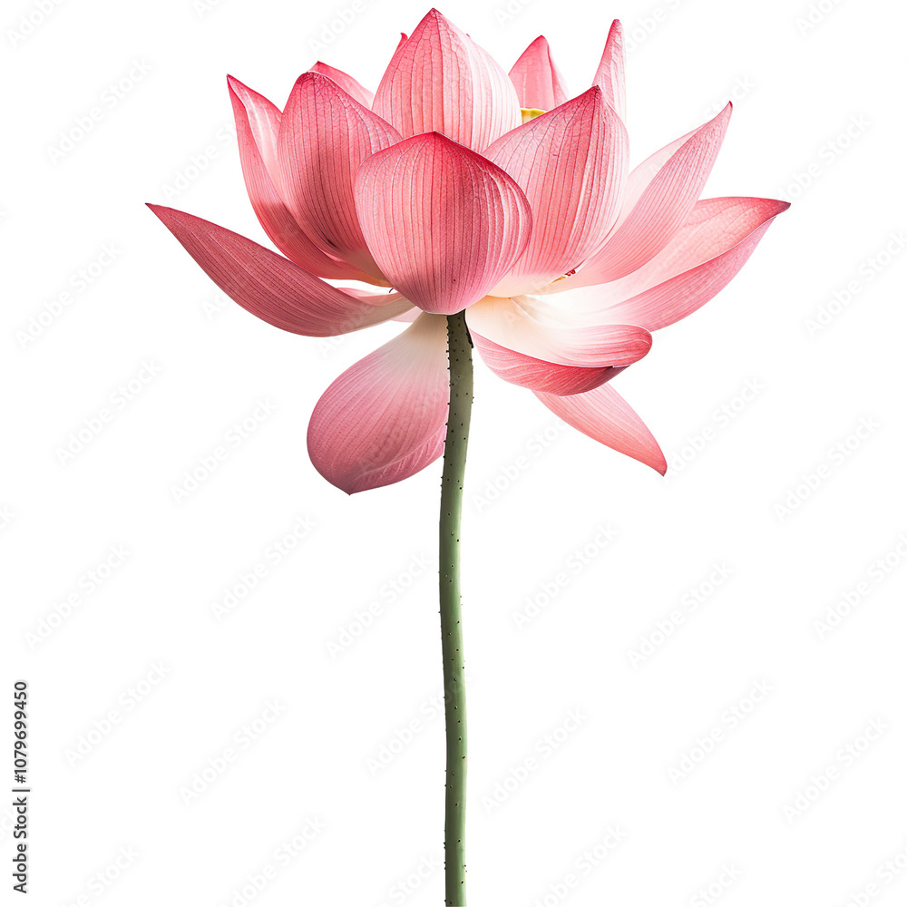 Fototapeta premium A pink lotus flower isolated on a transparent background