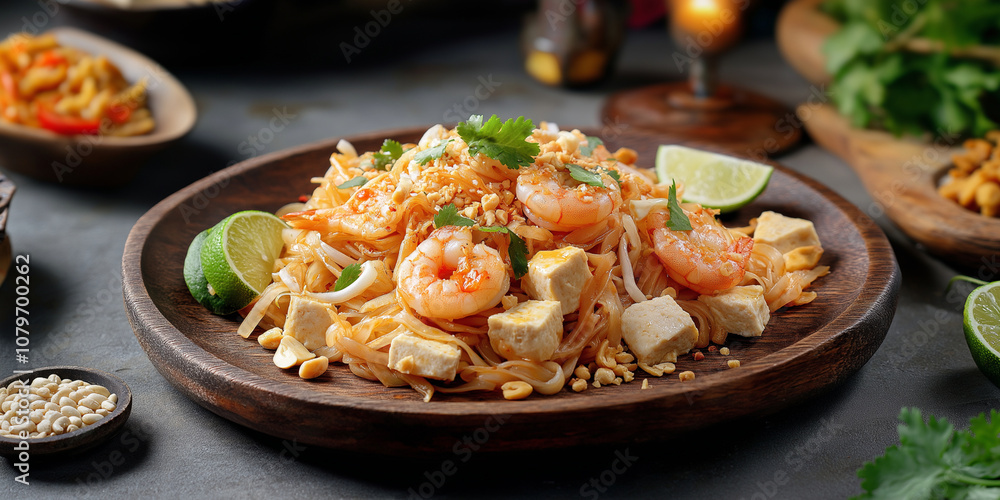 Thai Pad Thai with Shrimp and Peanuts Thai Pad Thai with Shrimp and Peanuts