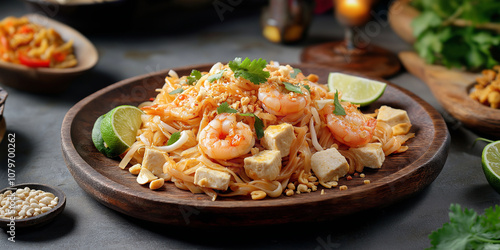 Thai Pad Thai with Shrimp and Peanuts