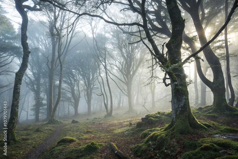 Fototapeta premium misty morning in the forest