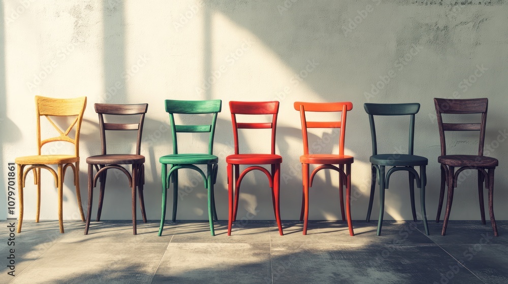 Colorful Chairs in a Row Colorful Chairs in a Row
