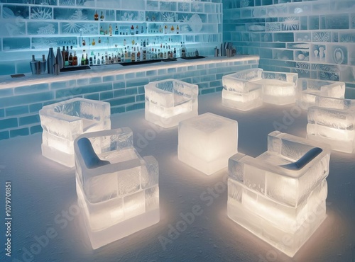 Visit bars made entirely of ice from the walls to the seating an photo