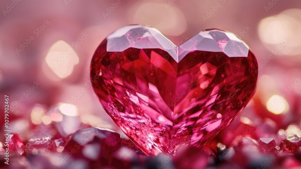 A Sparkling Heart of Red Gemstone A Sparkling Heart of Red Gemstone