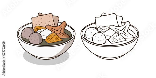 Bakso Malang Indonesian Food Design Illustration vector eps format suitable for your design needs logo illustration animation etc