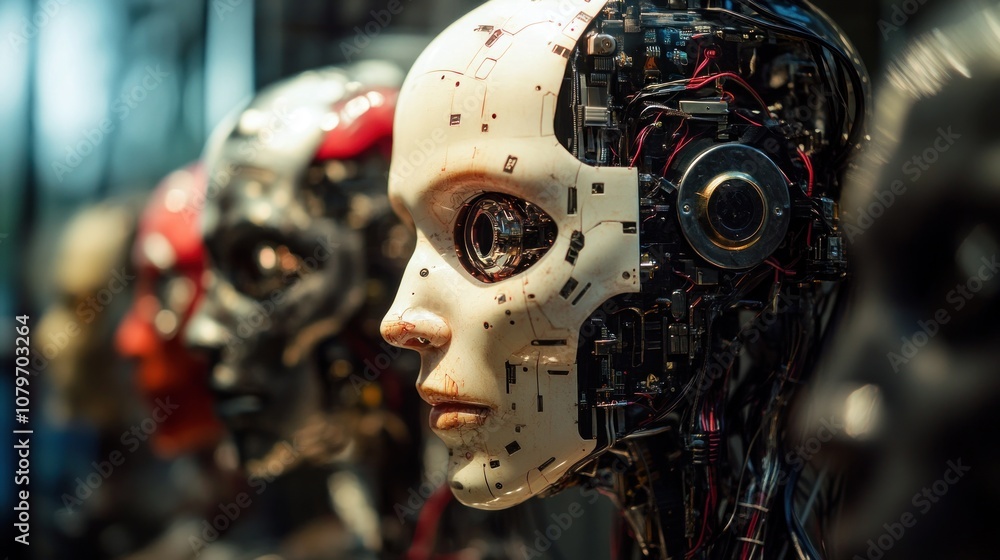 A Row of Humanoid Robots A Row of Humanoid Robots