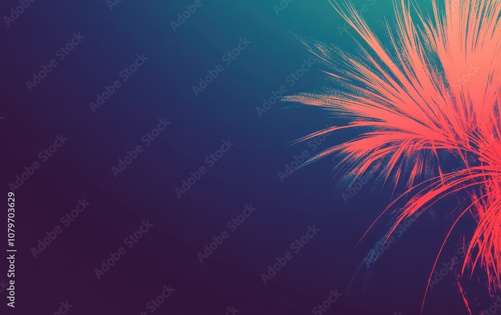 A fiery, red, white, and blue fireworks display in a flat vector graphic, creating a stunning background with empty space on the right for text or design elements. A fiery, red, white, and blue fireworks display in a flat vector graphic, creating a stunning background with empty space on the right for text or design elements.