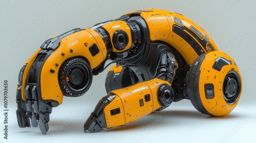 A futuristic robotic arm designed for industrial applications. A futuristic robotic arm designed for industrial applications.
