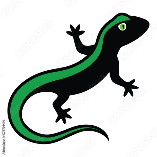 Solid color Green Anole animal vector design