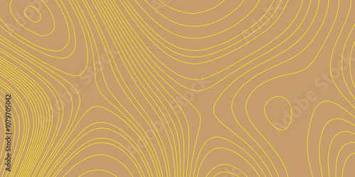 Modern beautiful curve line color topography contour map background, vector illustration with landscape geodesy topographic map yellow lines and brown background are combination of most luxurious.