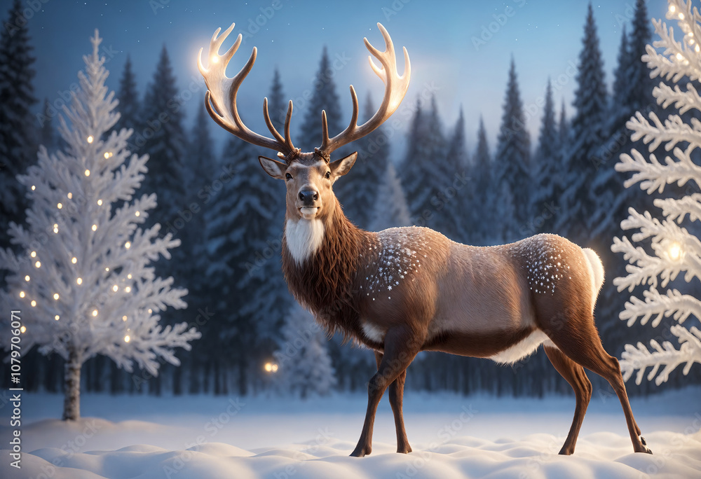 reindeer in the snow reindeer in the snow