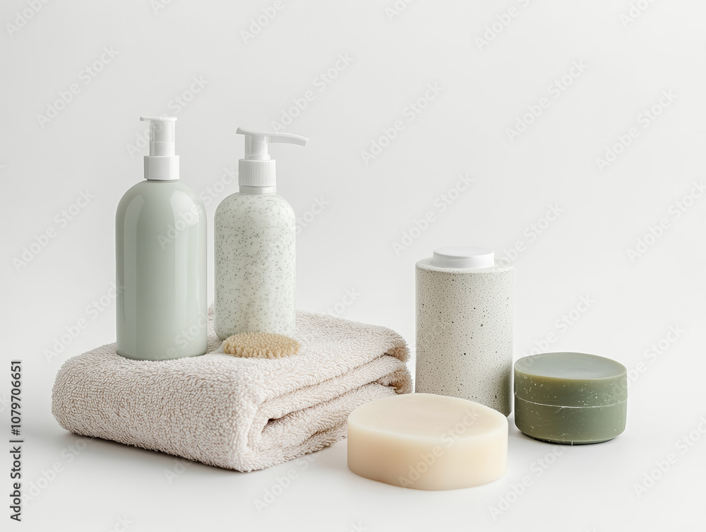 spa still life with towel and soap spa still life with towel and soap