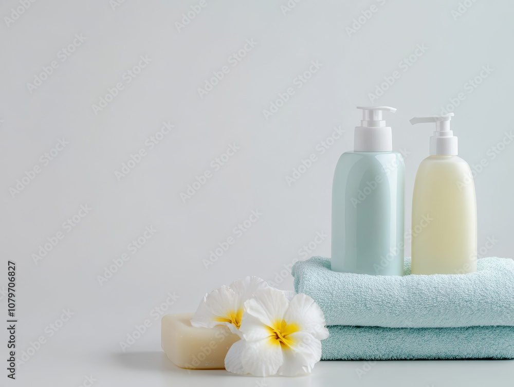 spa still life with towel and soap spa still life with towel and soap