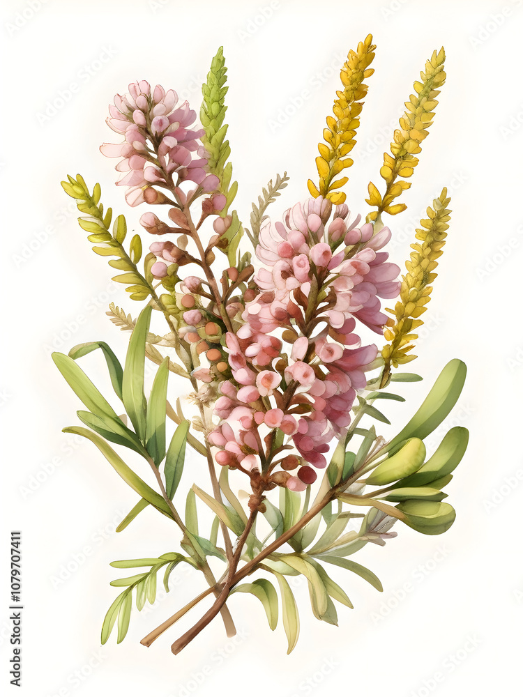 Heath Watercolor Flower Nature Art Heath Watercolor Flower Nature Art
