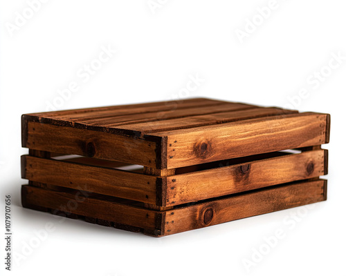 A rustic wooden crate perfect for storage or decorative purposes.