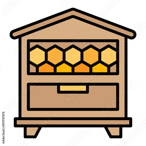 Illustration of Bee Hive Filled Icon