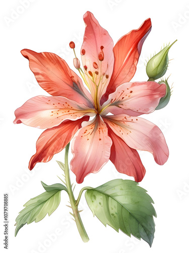 Hedysarum Watercolor Flower Nature Art