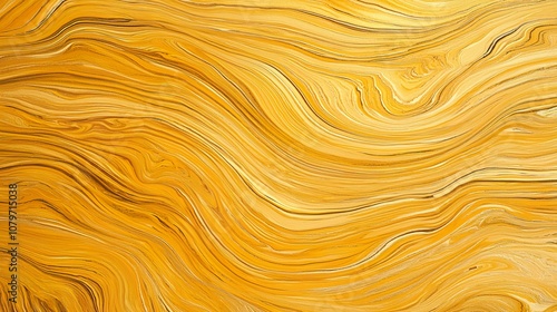 Gold fluid art marbling Concept. Soft Curves in Warm Marbled Pattern