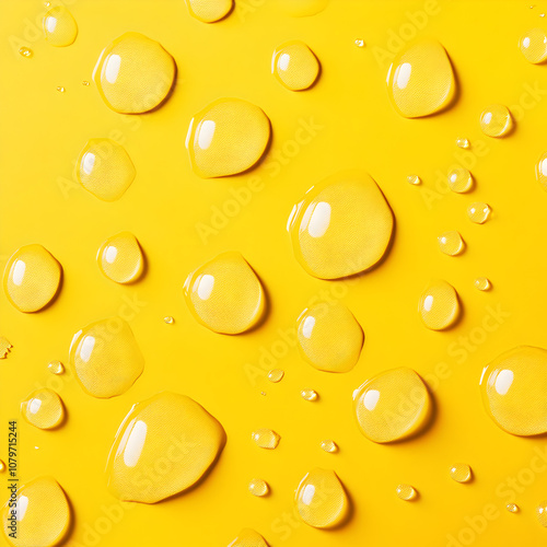 Wallpaper Mural Water droplets on a yellow background  Torontodigital.ca