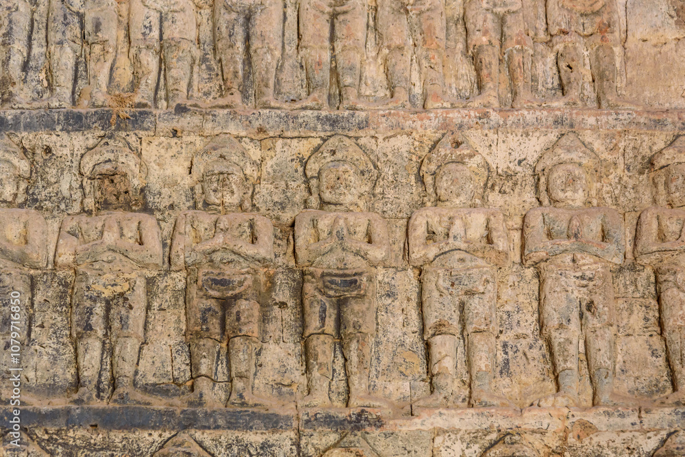 Bas-relief sculpture at Kravan temple, Siem Reap, Cambodia. Bas-relief sculpture at Kravan temple, Siem Reap, Cambodia.