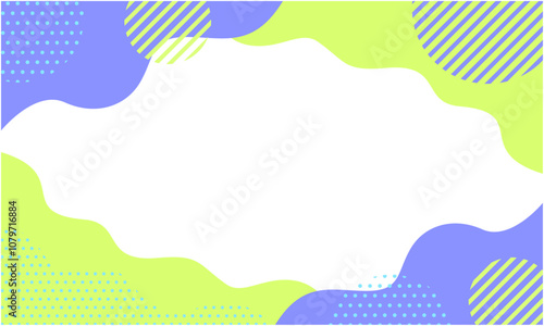 ポップな幾何学模様の背景素材 03 紫 黄緑