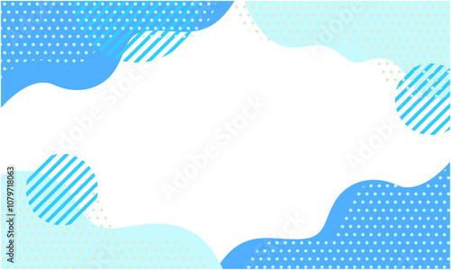 ポップな幾何学模様の背景素材 05 水色 青
