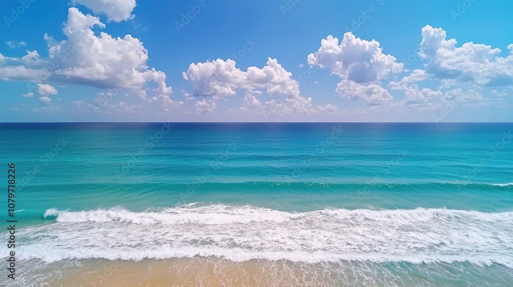 Deep blue sea concept. Serene Scene of Blue Sea with Rolling Waves Deep blue sea concept. Serene Scene of Blue Sea with Rolling Waves