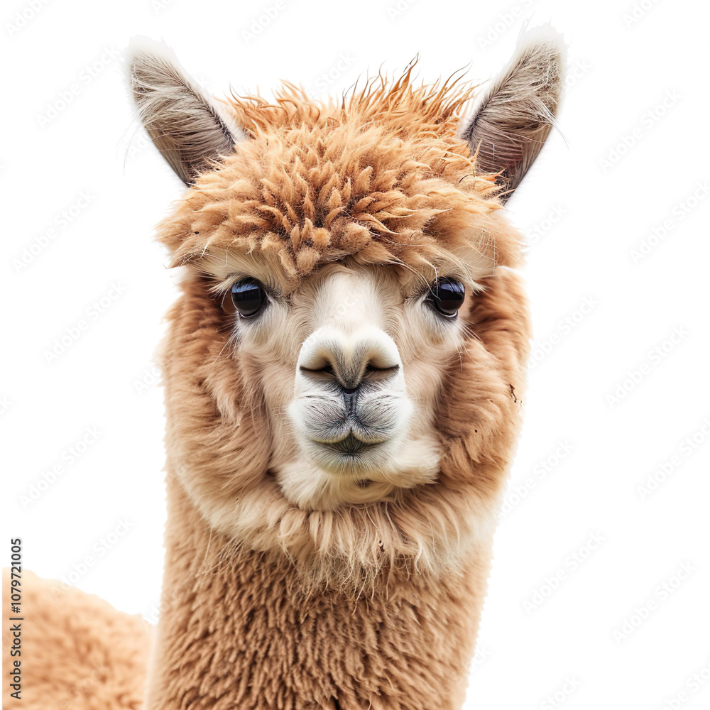 Obraz premium An alpaca isolated on a transparent background