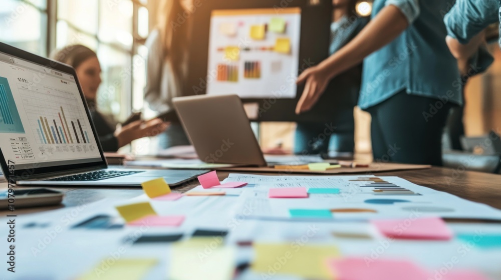 Business Meeting with Sticky Notes Business Meeting with Sticky Notes