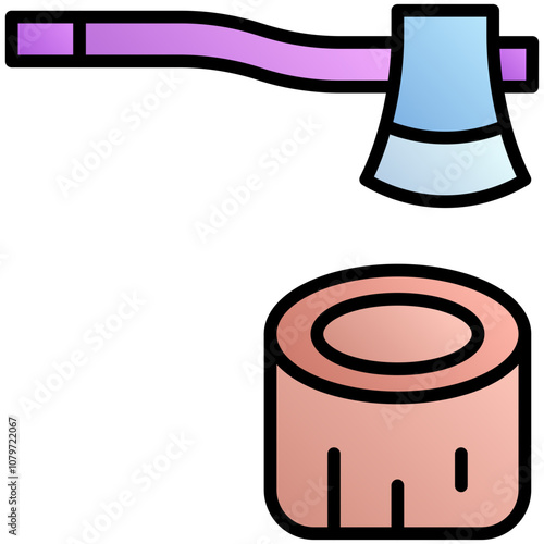 woodcutter vector black outline icon design