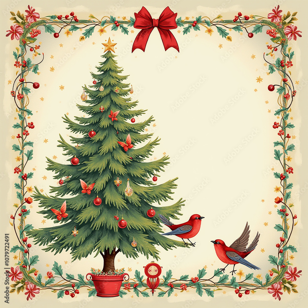 christmas card with christmas tree christmas card with christmas tree