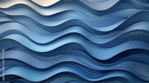 Abstract Blue Wavy Pattern Background