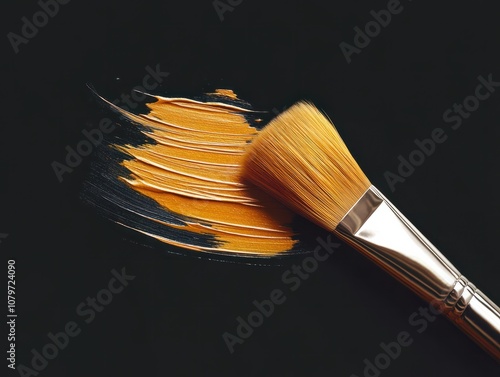 Logo make up brush painted back ground isolated. Perfect design for headline and sale banner. photo