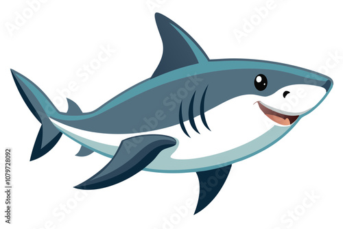 Shark Swimming | isolated vector illustration on white background