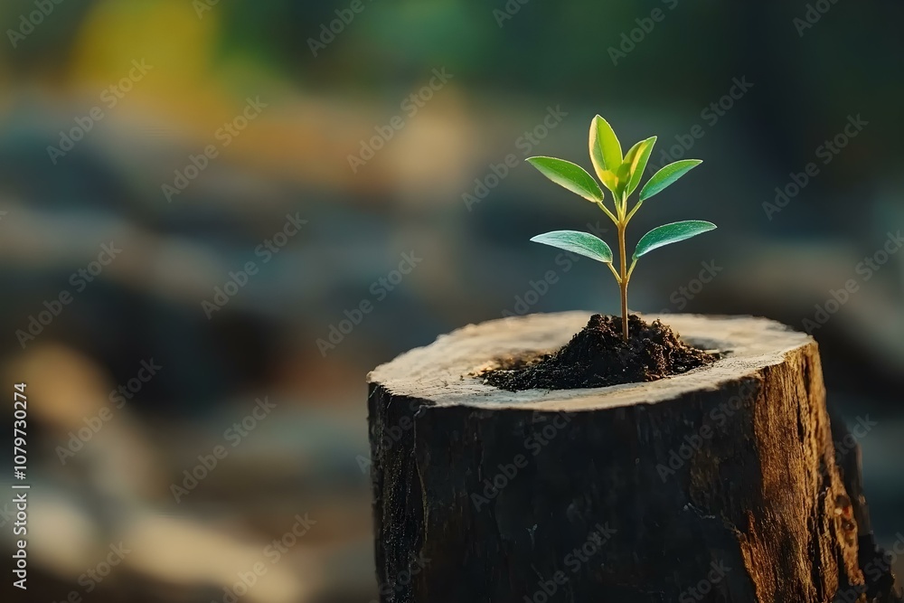 New Life Concept with Growing Seedling New Life Concept with Growing Seedling