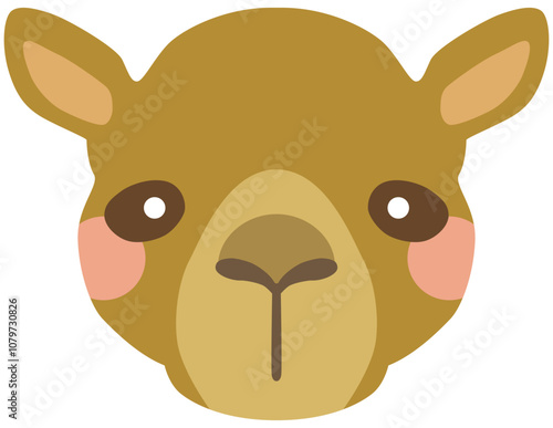 かわいいラクダのイラスト 顔 ベクター素材